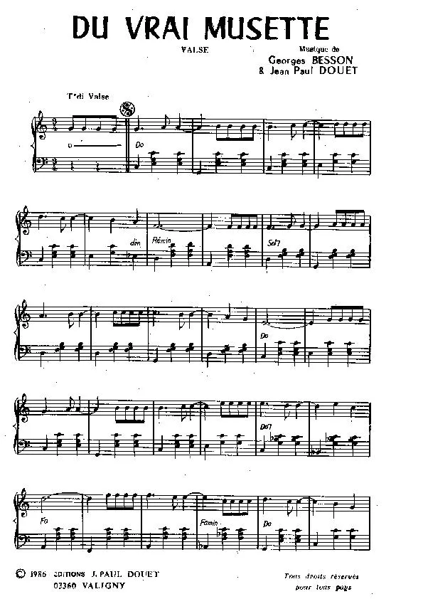 télécharger la partition d'accordéon Du vrai musette (Valse) au format PDF