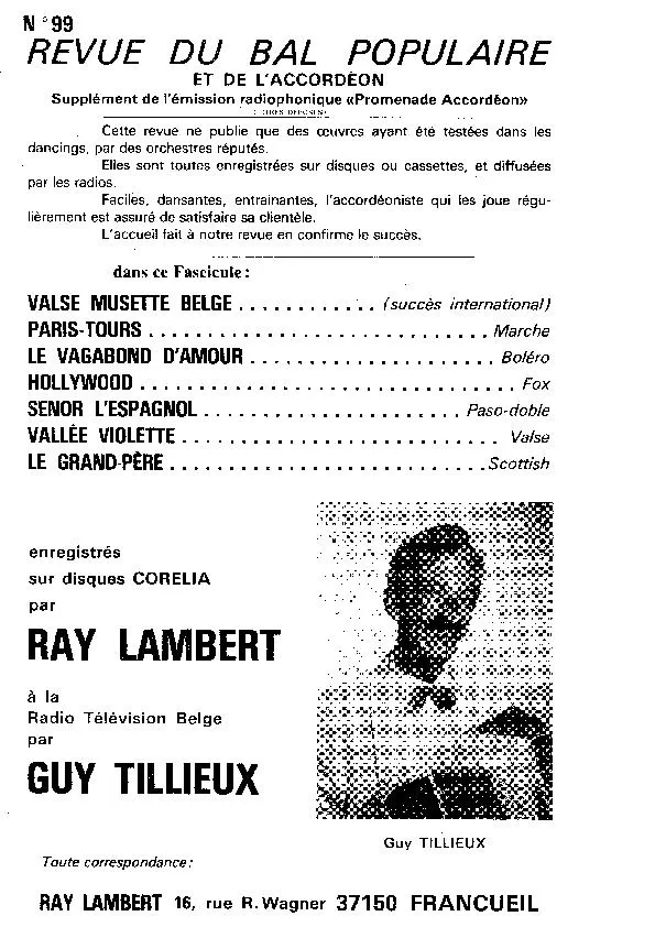 télécharger la partition d'accordéon Revue du Bal Populaire et de l'Accordéon n°99 (7 Titres) au format PDF
