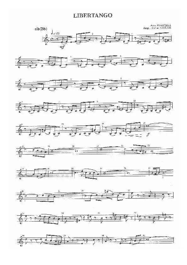 télécharger la partition d'accordéon Libertango (Partie Sax Sib) au format PDF