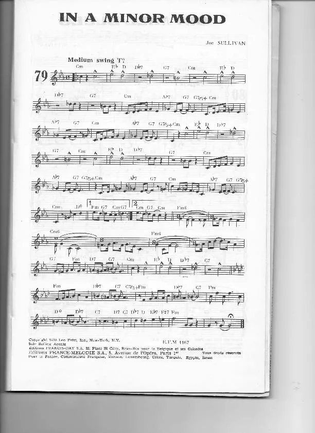 télécharger la partition d'accordéon In a minor mood (Swing) au format PDF