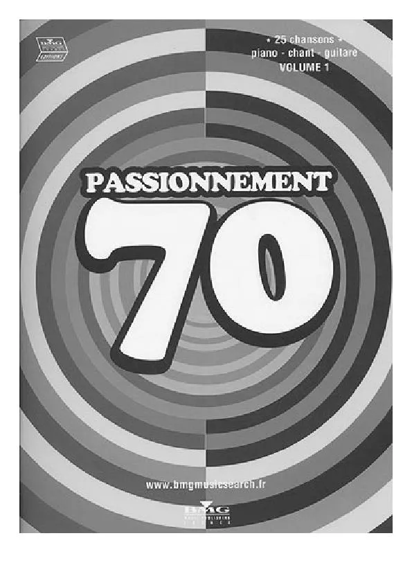 télécharger la partition d'accordéon Recueil Passionnément 70 (Volume 1) (25 Titres) au format PDF