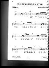 télécharger la partition d'accordéon Couleur menthe à l'eau (Chant : Eddy Mitchell) au format PDF