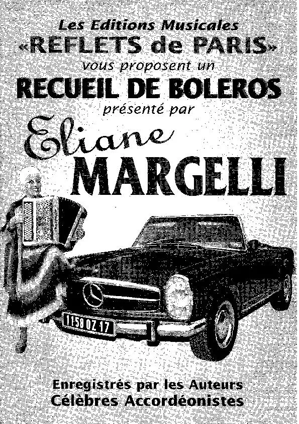 télécharger la partition d'accordéon Recueil de Boléros présentés par Eliane Margelli (12 Titres) au format PDF