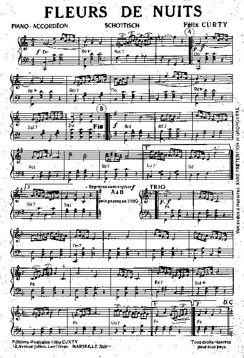 télécharger la partition d'accordéon Fleurs de nuits (Schottisch) au format PDF