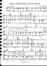 télécharger la partition d'accordéon Don't Think Twice It's All Right au format PDF