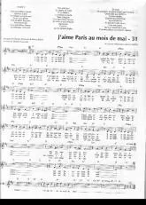 télécharger la partition d'accordéon J'aime Paris au mois de mai au format PDF