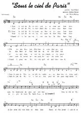 télécharger la partition d'accordéon Sous le ciel de Paris (Arrangement : Pierre Boinay) au format PDF