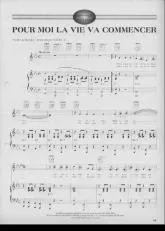 télécharger la partition d'accordéon Pour moi la vie va commencer (Chant : Johnny Hallyday) au format PDF