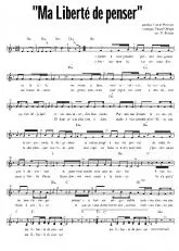 télécharger la partition d'accordéon Ma liberté de penser (Arrangement : Pierre Boinay) (Chant : Florent Pagny) au format PDF