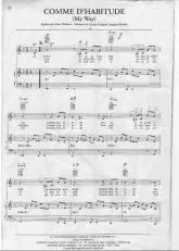 télécharger la partition d'accordéon Comme d'habitude (My Way) au format PDF