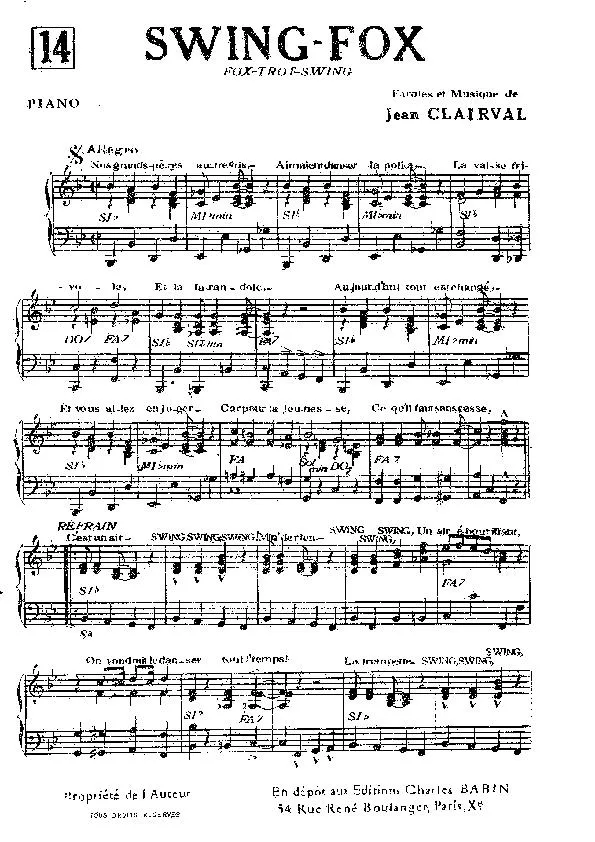 télécharger la partition d'accordéon Swing Fox au format PDF