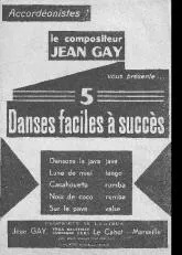 télécharger la partition d'accordéon Recueil 5 Danses faciles à succès (Dansons la java + Lune de miel + Cacahouetta + Noix de coco + Sur le pavé) au format PDF