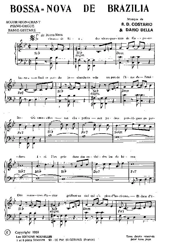 télécharger la partition d'accordéon Bossa Nova de Brazilia (Orchestration complète) au format PDF