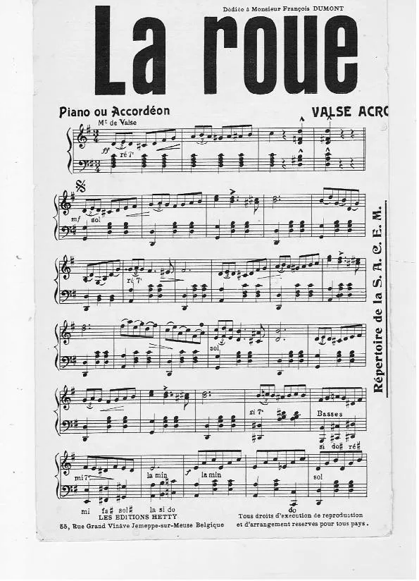 télécharger la partition d'accordéon La roue joyeuse (Valse Acrobatique) au format PDF