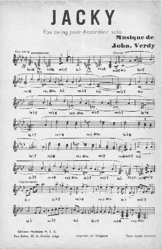 télécharger la partition d'accordéon Jacky (Fox Swing) au format PDF