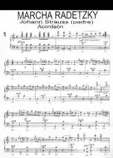 télécharger la partition d'accordéon Marcha Radetzky au format PDF