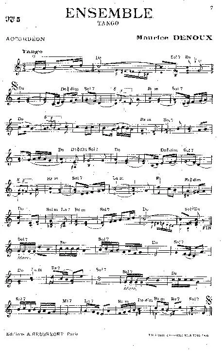 télécharger la partition d'accordéon Ensemble (Tango) au format PDF