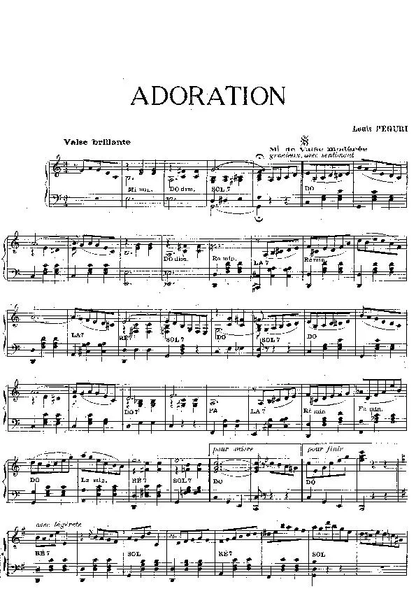 télécharger la partition d'accordéon Adoration (Valse Brillante) au format PDF