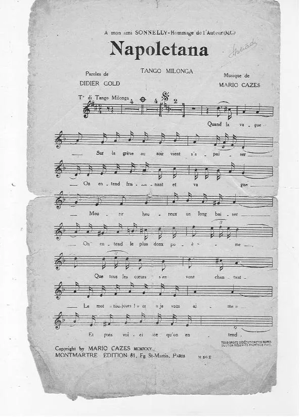 télécharger la partition d'accordéon Napoletana (Tango Milonga) au format PDF