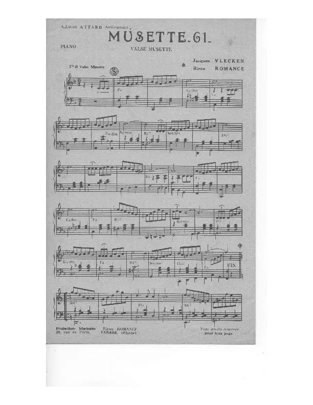 télécharger la partition d'accordéon Musette 61 (Valse Musette) au format PDF