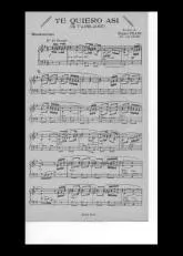 télécharger la partition d'accordéon Te quiero asi (Je t'aime ainsi) (Tango) au format PDF