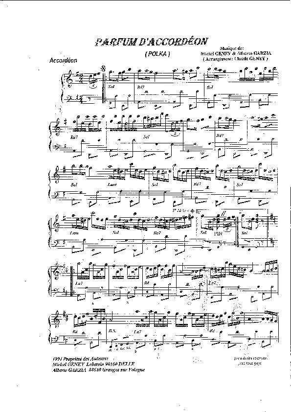 télécharger la partition d'accordéon Parfum d'accordéon (Polka) au format PDF