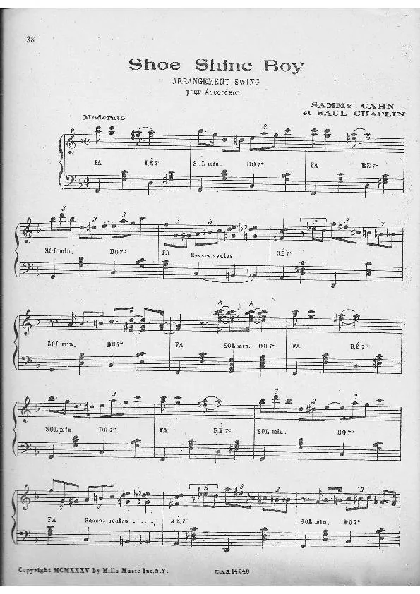 télécharger la partition d'accordéon Shoe Shine Boy (Swing) au format PDF