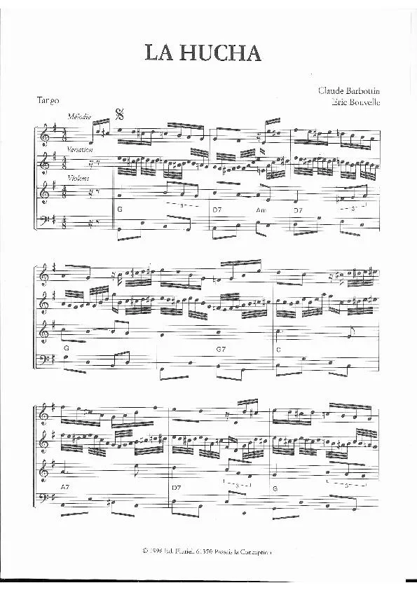 télécharger la partition d'accordéon La Hucha (Tango) au format PDF