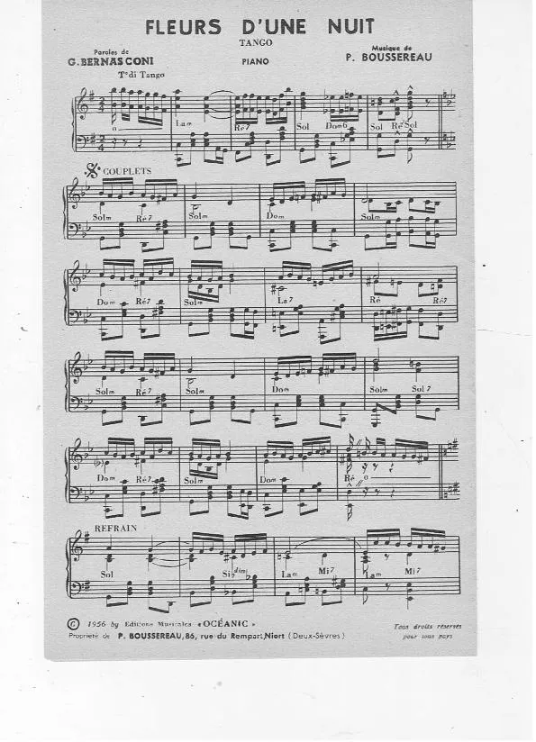 télécharger la partition d'accordéon Fleurs d'une nuit (Tango)  au format PDF