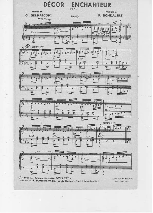 télécharger la partition d'accordéon Décor enchanteur (Tango) au format PDF