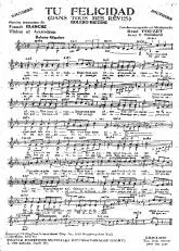 télécharger la partition d'accordéon Tu Felicidad (Dans tous mes rêves) (Violon + Accordéon) au format PDF