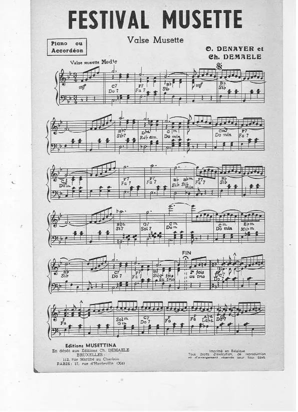 télécharger la partition d'accordéon Festival musette (Valse Musette) au format PDF