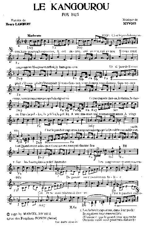 télécharger la partition d'accordéon Le Kangourou (Fox 1925) au format PDF