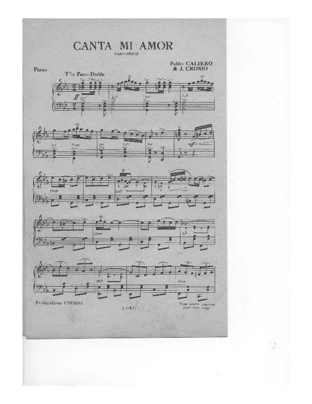 télécharger la partition d'accordéon Canta mi Amor (Paso Doble) au format PDF