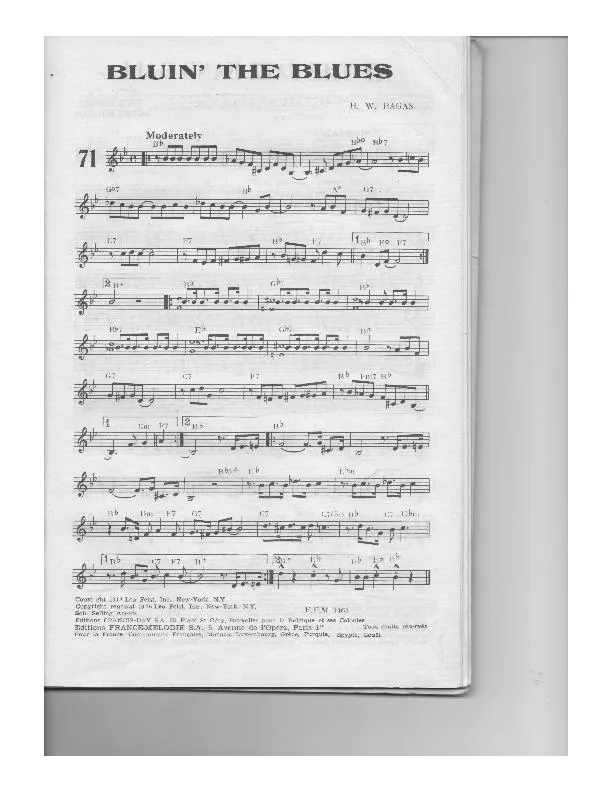 télécharger la partition d'accordéon Bluin' the blues au format PDF