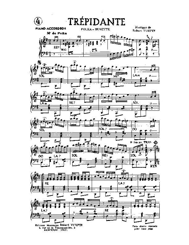 télécharger la partition d'accordéon Trépidante (Polka Musette) au format PDF