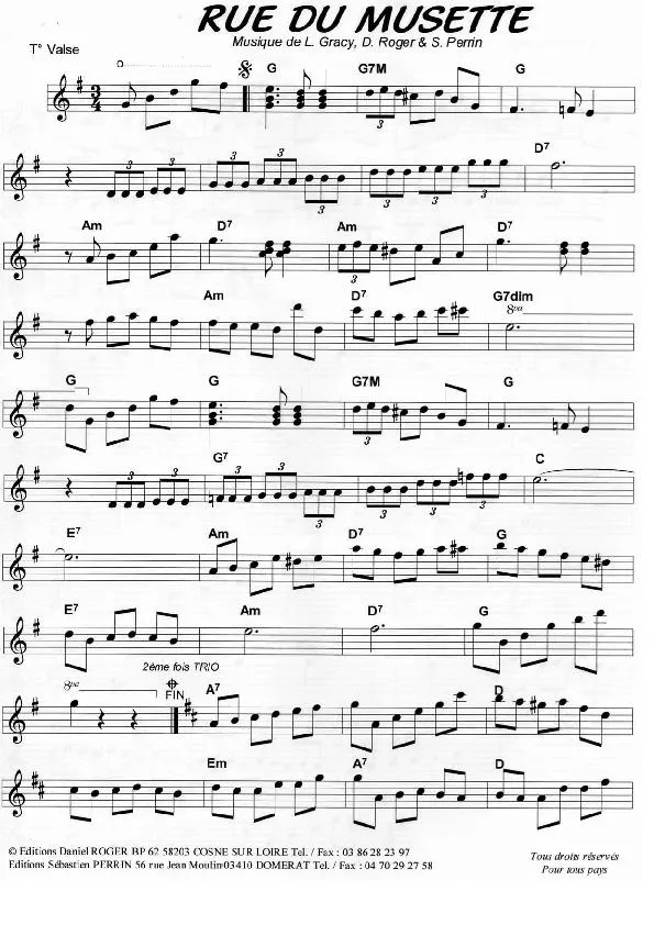 télécharger la partition d'accordéon Rue du musette (Valse) au format PDF
