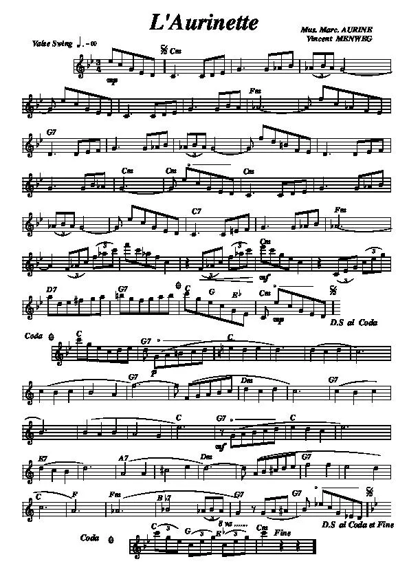 télécharger la partition d'accordéon L'Aurinette (Valse Swing) au format PDF
