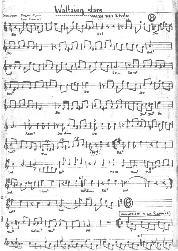 télécharger la partition d'accordéon Waltzing Stars (Valse des étoiles) au format PDF