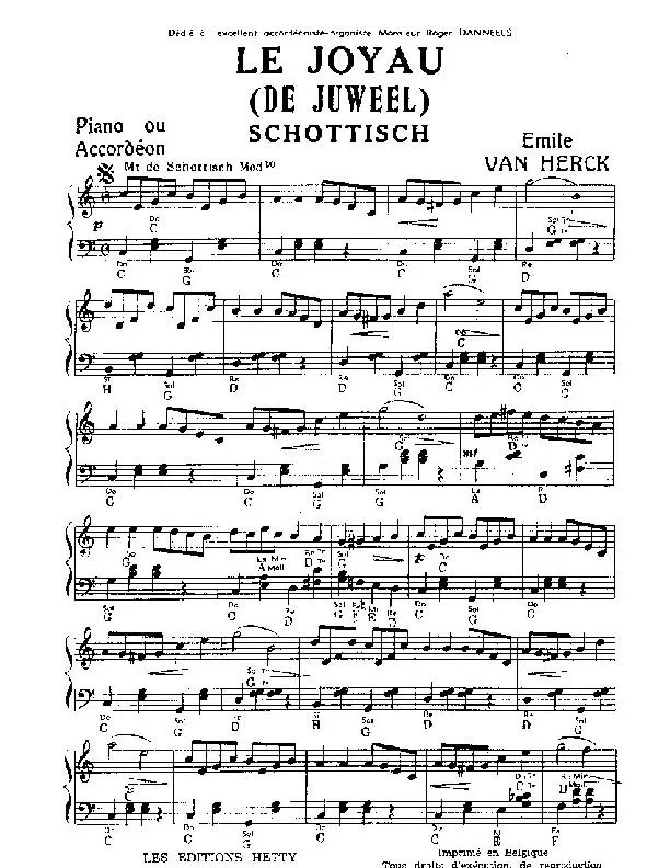 télécharger la partition d'accordéon Le Joyau (De Juweel) (Schottisch) au format PDF