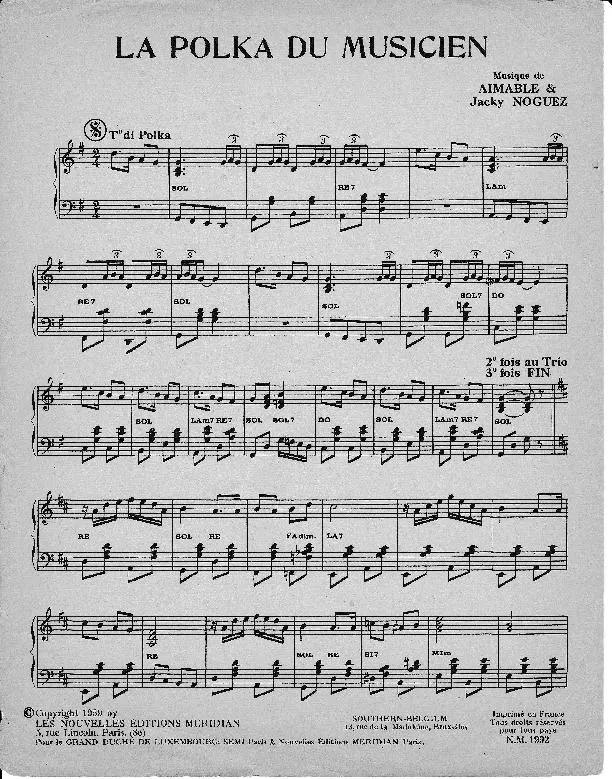 télécharger la partition d'accordéon La polka du musicien au format PDF