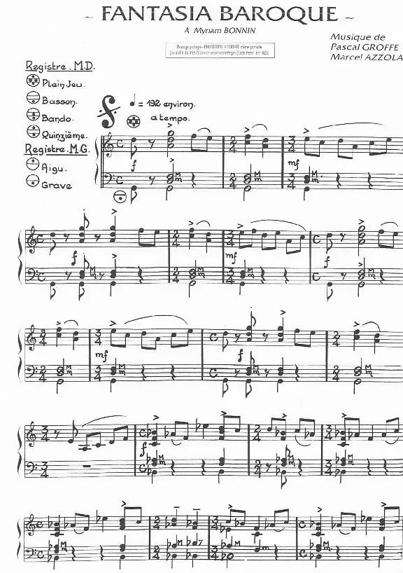 télécharger la partition d'accordéon Fantasia Baroque au format PDF