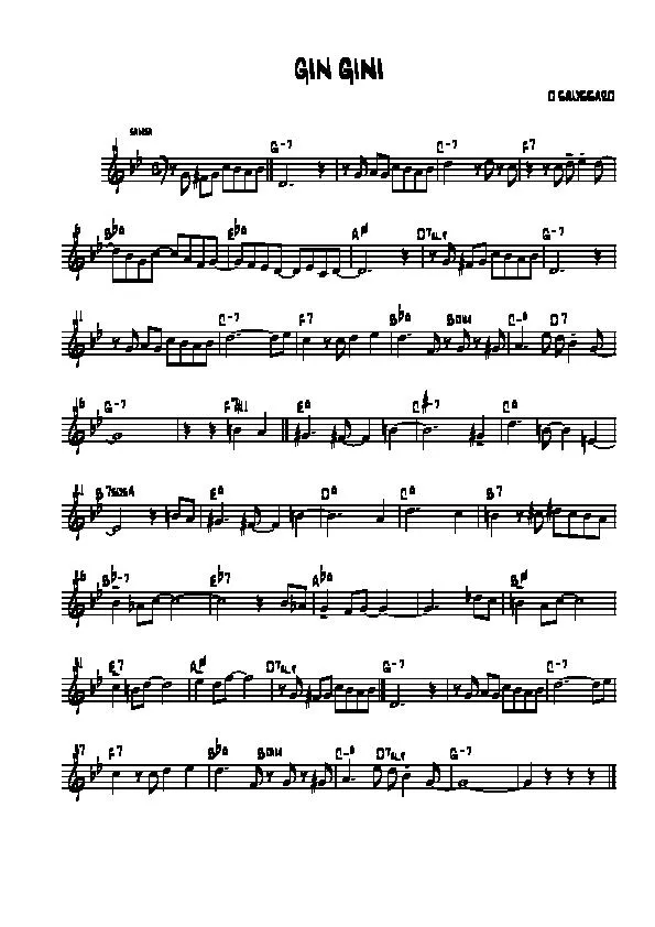 télécharger la partition d'accordéon Gin gini (Samba) au format PDF