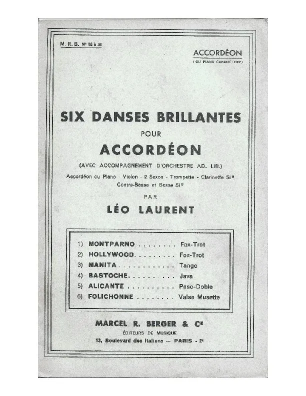 télécharger la partition d'accordéon Recueil six danses brillantes pour Accordéon au format PDF