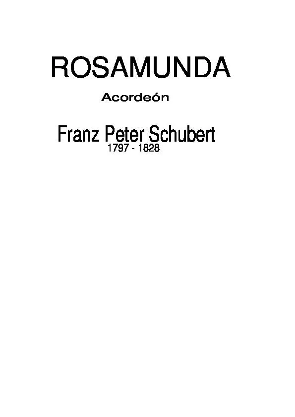 télécharger la partition d'accordéon Rosamunda au format PDF