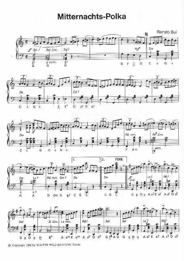 télécharger la partition d'accordéon Mitternachts Polka au format PDF