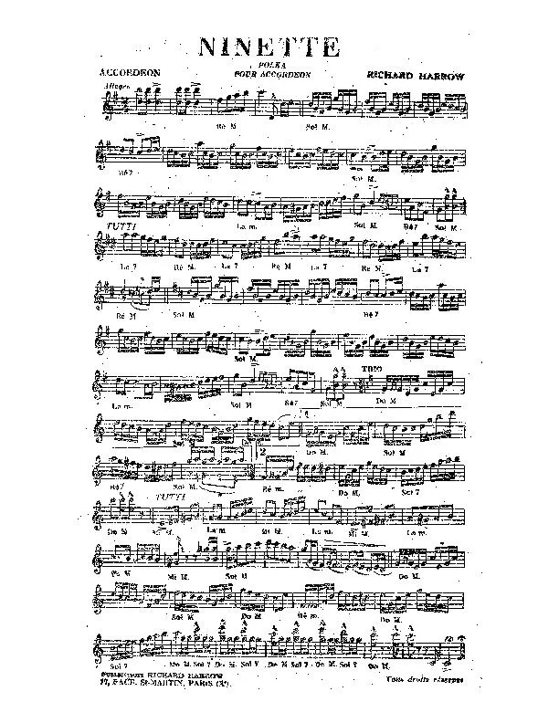 télécharger la partition d'accordéon Ninette (Polka) au format PDF