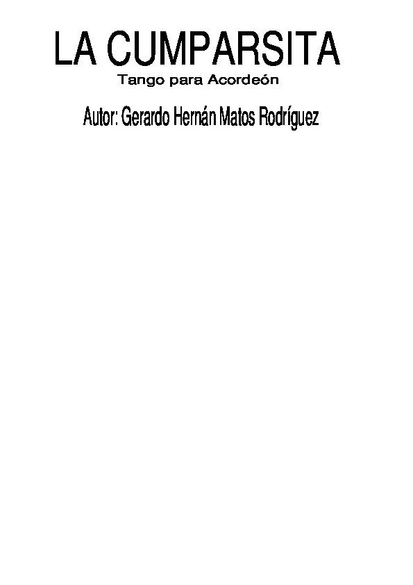 télécharger la partition d'accordéon La Cumparsita (Violon + 2ème accordéon + variations) (Tango) au format PDF
