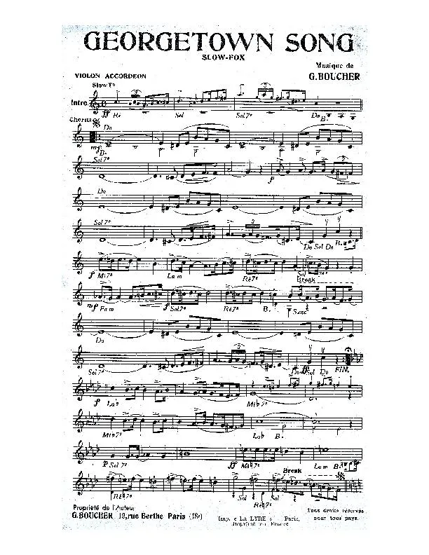 télécharger la partition d'accordéon Georgetown Song (Slow Fox) au format PDF