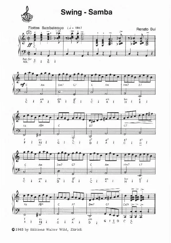 télécharger la partition d'accordéon Swing Samba au format PDF